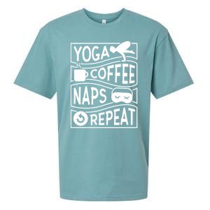 Yoga Coffee Naps Repeat Cute Gift Sueded Cloud Jersey T-Shirt