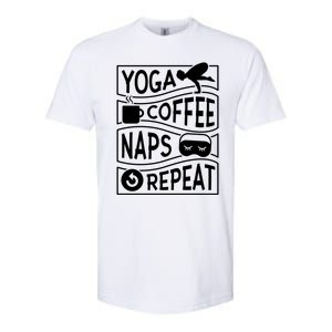 Yoga Coffee Naps Repeat Cute Gift Softstyle CVC T-Shirt