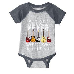 You Can Never Have Too Many Guitars Music Funny Gift Infant Baby Jersey Bodysuit