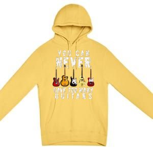 You Can Never Have Too Many Guitars Music Funny Gifts Premium Pullover Hoodie