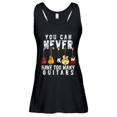 You Can Never Have Too Many Guitars Music Funny Gifts Ladies Essential Flowy Tank