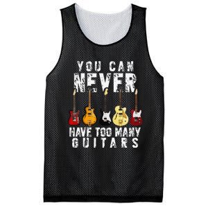 You Can Never Have Too Many Guitars Music Funny Gifts Mesh Reversible Basketball Jersey Tank