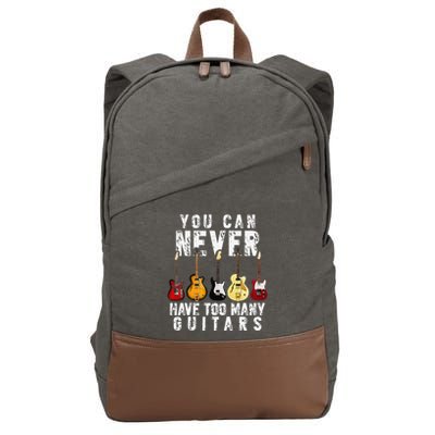 You Can Never Have Too Many Guitars Music Funny Gifts Cotton Canvas Backpack