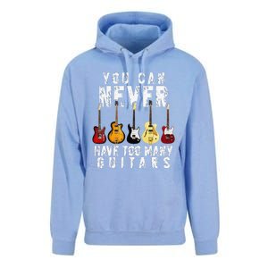 You Can Never Have Too Many Guitars Music Funny Gifts Unisex Surf Hoodie