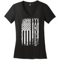 Y.A.N.K.E.E.S Classic New York Baseball Women's V-Neck T-Shirt