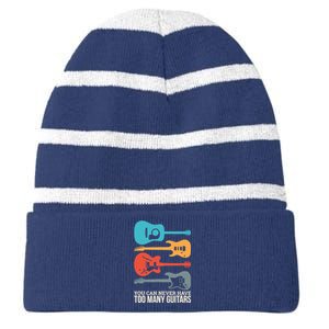 You Can Never Have Too Many Guitars Striped Beanie with Solid Band