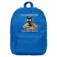 You Can Never Have Too Y Book Funny Cat Book Lover Gift 16 in Basic Backpack