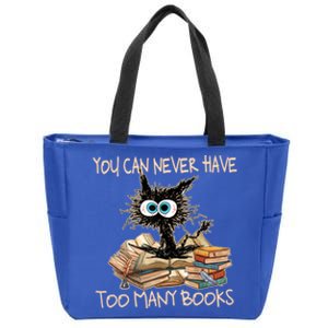 You Can Never Have Too Y Book Funny Cat Book Lover Gift Zip Tote Bag