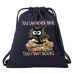 You Can Never Have Too Y Book Funny Cat Book Lover Gift Drawstring Bag