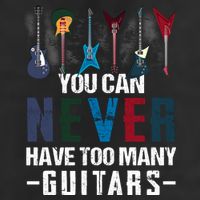 You Can Never Have Too Many Guitars Music Funny Gift 7 Panel Mesh Trucker Snapback Hat