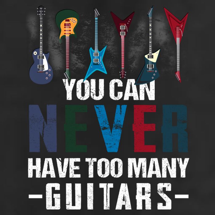 You Can Never Have Too Many Guitars Music Funny Gift 7 Panel Mesh Trucker Snapback Hat