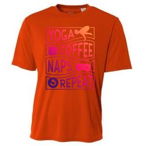 Yoga Coffee Naps Repeat Gift Cooling Performance Crew T-Shirt