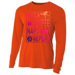 Yoga Coffee Naps Repeat Gift Cooling Performance Long Sleeve Crew