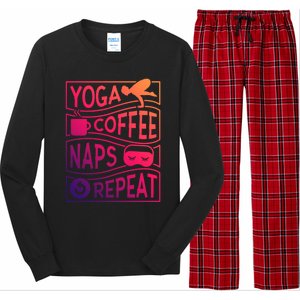 Yoga Coffee Naps Repeat Gift Long Sleeve Pajama Set