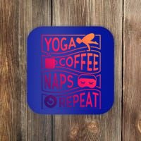 Yoga Coffee Naps Repeat Gift Coaster