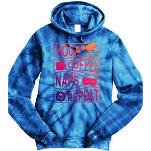 Yoga Coffee Naps Repeat Gift Tie Dye Hoodie