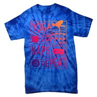 Yoga Coffee Naps Repeat Gift Tie-Dye T-Shirt