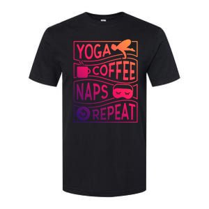 Yoga Coffee Naps Repeat Gift Softstyle CVC T-Shirt