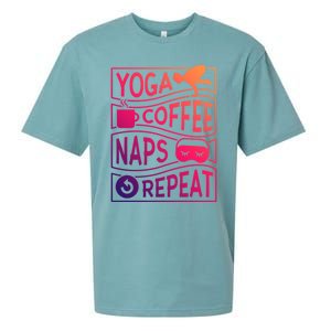 Yoga Coffee Naps Repeat Gift Sueded Cloud Jersey T-Shirt