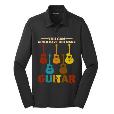 You Can Never Have Too Many Guitars Cool Gift Silk Touch Performance Long Sleeve Polo