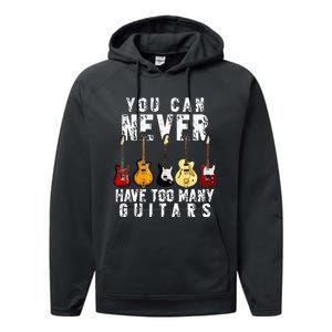 You Can Never Have Too Many Guitars Music Funny Gift Performance Fleece Hoodie