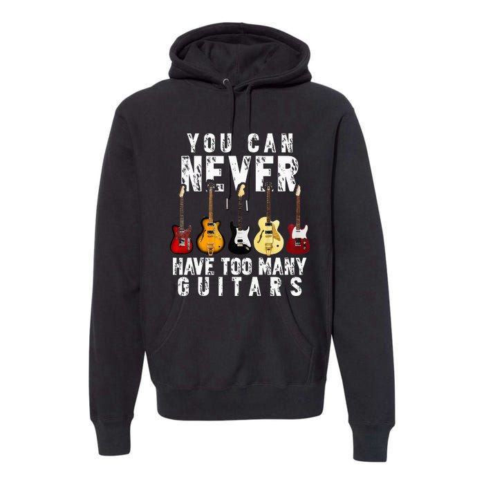 You Can Never Have Too Many Guitars Music Funny Gift Premium Hoodie