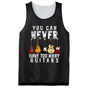 You Can Never Have Too Many Guitars Music Funny Gift Mesh Reversible Basketball Jersey Tank