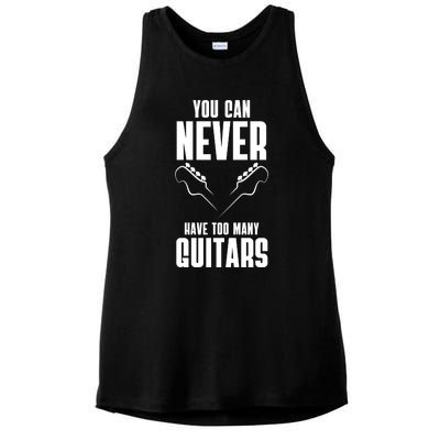 You Can Never Have Too Many Guitars Ladies PosiCharge Tri-Blend Wicking Tank