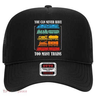 You Can Never Have Too Many Trains Model Train Collecting High Crown Mesh Back Trucker Hat