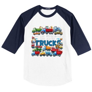 You Can Never Have Too Many Trucks Construction Trucks Baseball Sleeve Shirt