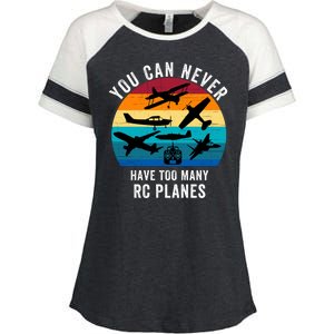 You Can Never Have Too Many Rc Planes Remote Control Airplane Funny Rc Hobbyist Enza Ladies Jersey Colorblock Tee