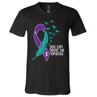 You Can Never Be Replaced Suicide Awareness V-Neck T-Shirt