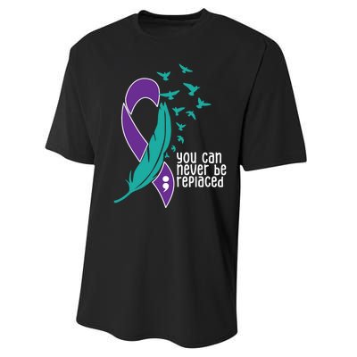 You Can Never Be Replaced Suicide Awareness Performance Sprint T-Shirt