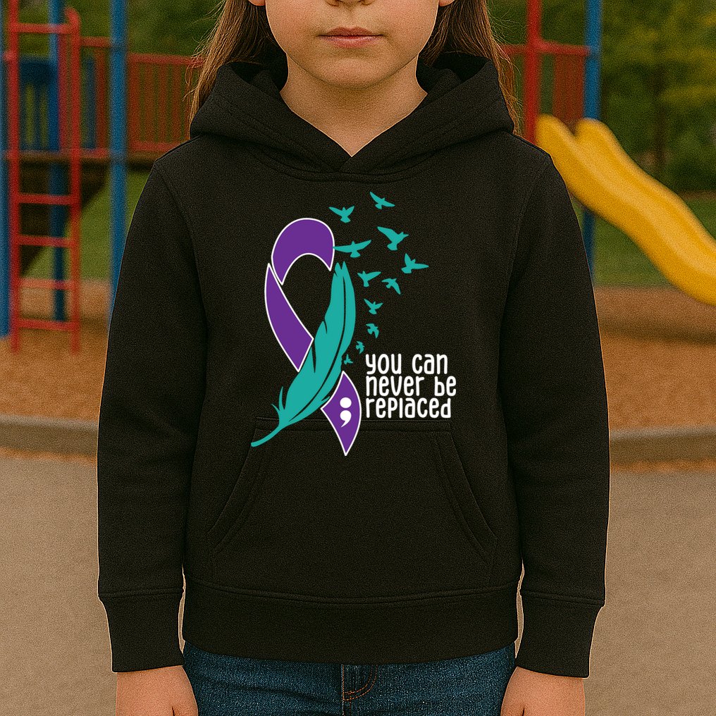 You Can Never Be Replaced Suicide Awareness Kids Hoodie