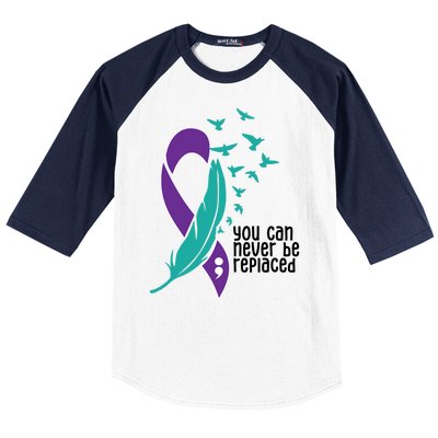 You Can Never Be Replaced Suicide Awareness Baseball Sleeve Shirt