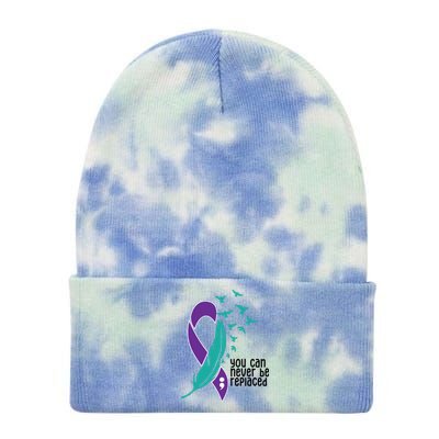 You Can Never Be Replaced Suicide Awareness Tie Dye 12in Knit Beanie