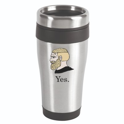 Yes Chad Nordic Gamer Meme Nordic Chad 16oz Travel Tumbler