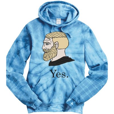 Yes Chad Nordic Gamer Meme Nordic Chad Tie Dye Hoodie