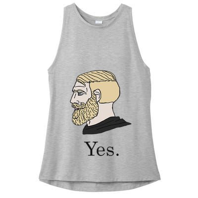 Yes Chad Nordic Gamer Meme Nordic Chad Ladies PosiCharge Tri-Blend Wicking Tank