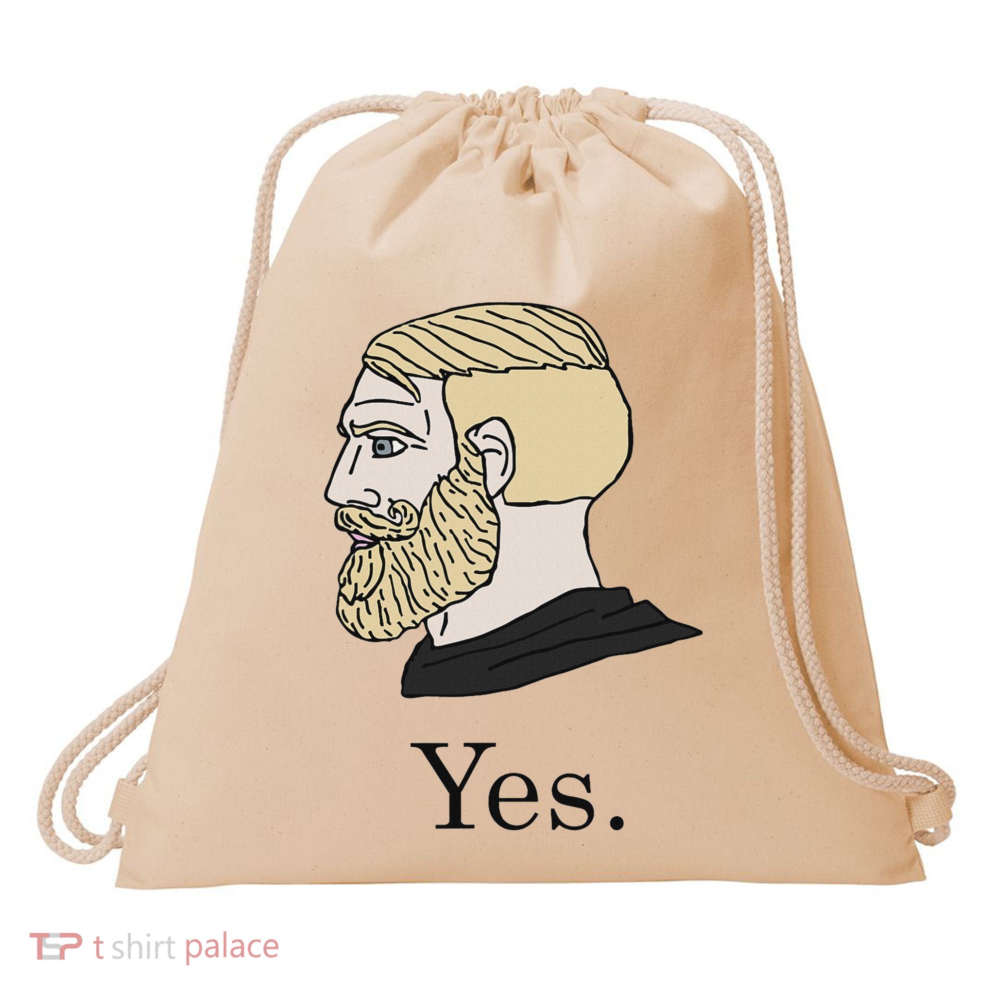 Yes Chad Nordic Gamer Meme Nordic Chad Drawstring Bag