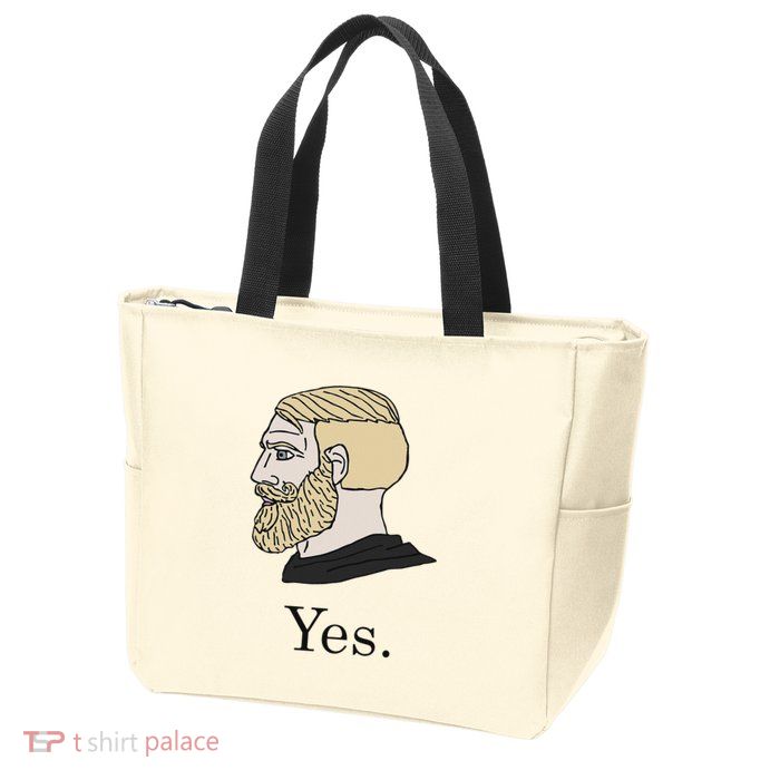Yes Chad Nordic Gamer Meme Nordic Chad Zip Tote Bag