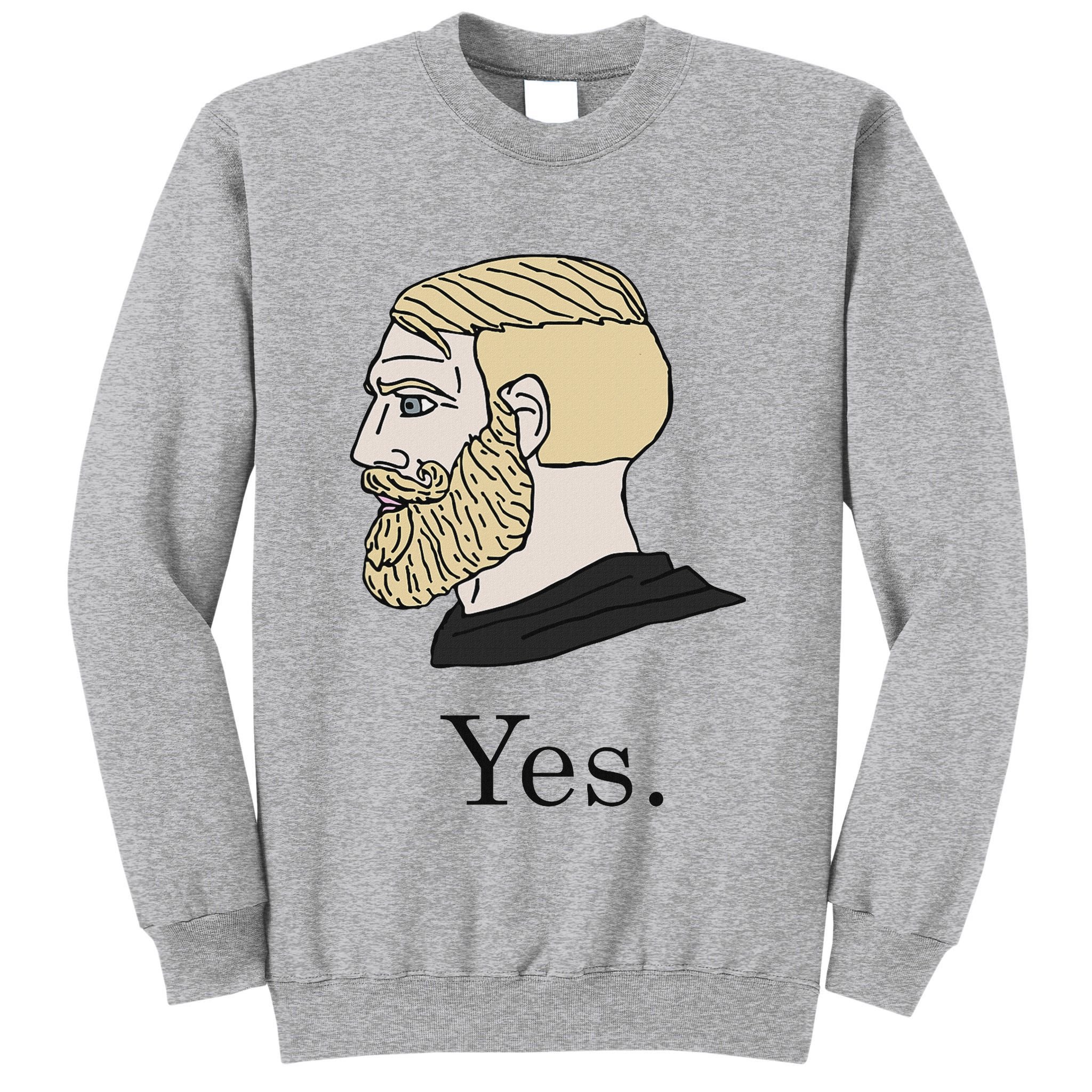 Yes Chad Nordic Gamer Meme Nordic Chad Tall Sweatshirt
