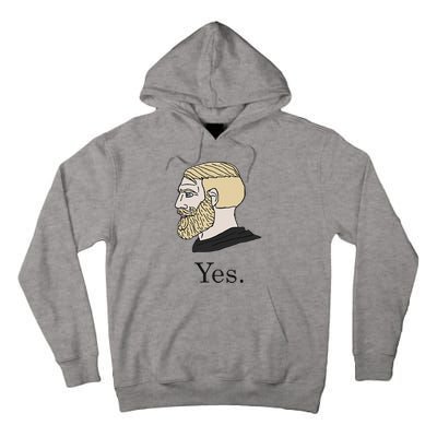 Yes Chad Nordic Gamer Meme Nordic Chad Tall Hoodie