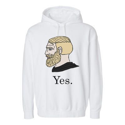 Yes Chad Nordic Gamer Meme Nordic Chad Garment-Dyed Fleece Hoodie