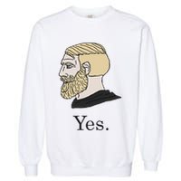 Yes Chad Nordic Gamer Meme Nordic Chad Garment-Dyed Sweatshirt