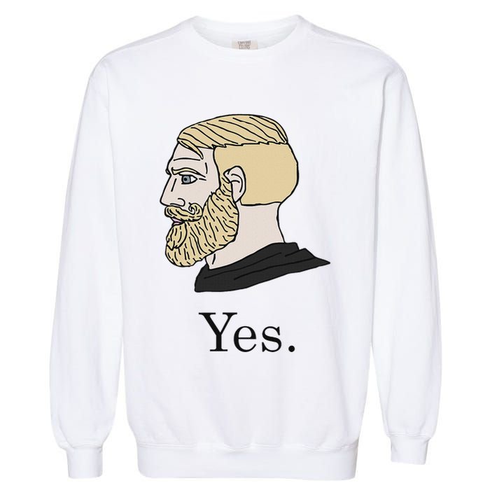 Yes Chad Nordic Gamer Meme Nordic Chad Garment-Dyed Sweatshirt