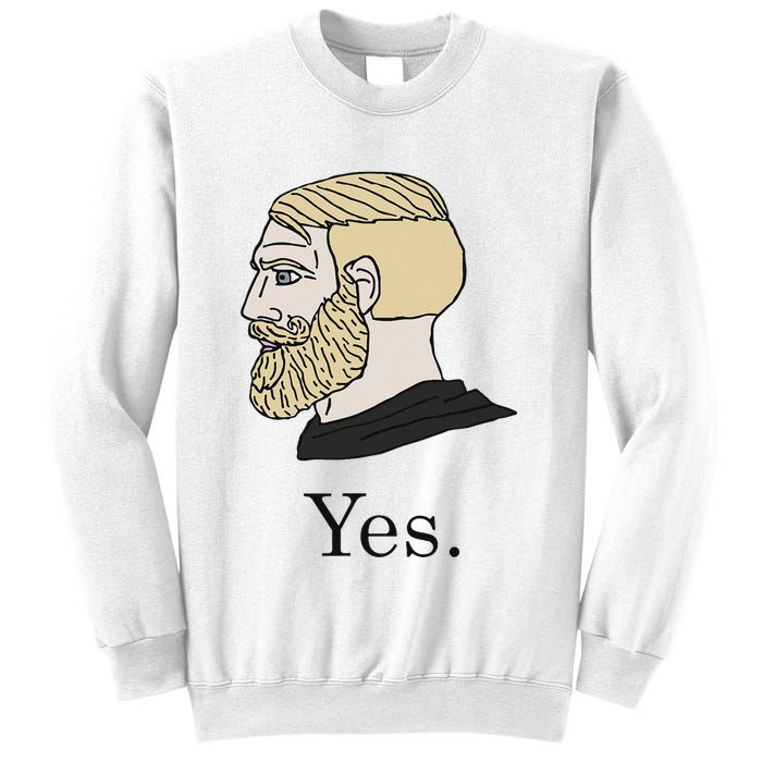 Yes Chad Nordic Gamer Meme Nordic Chad Sweatshirt