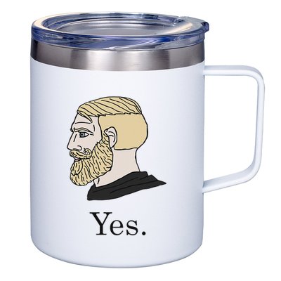 Yes Chad Nordic Gamer Meme Nordic Chad 12oz Stainless Steel Coffee Mug