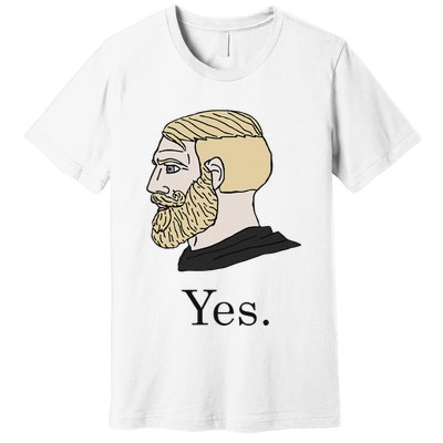 Yes Chad Nordic Gamer Meme Nordic Chad Premium T-Shirt