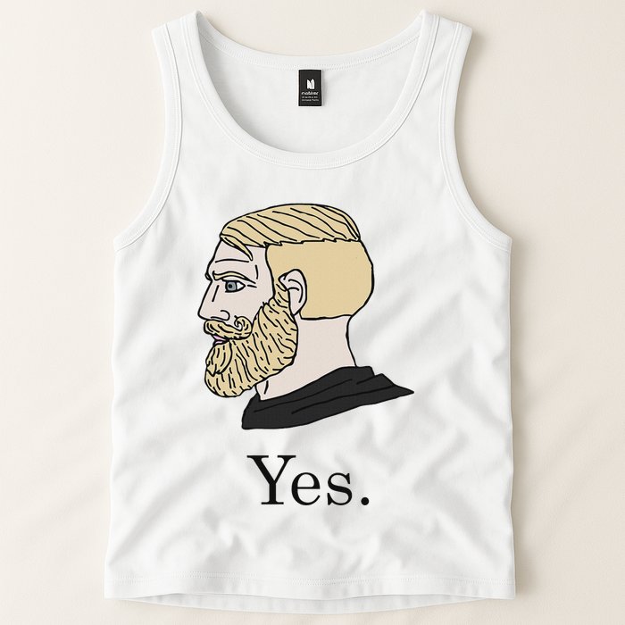 Yes Chad Nordic Gamer Meme Nordic Chad Tank Top